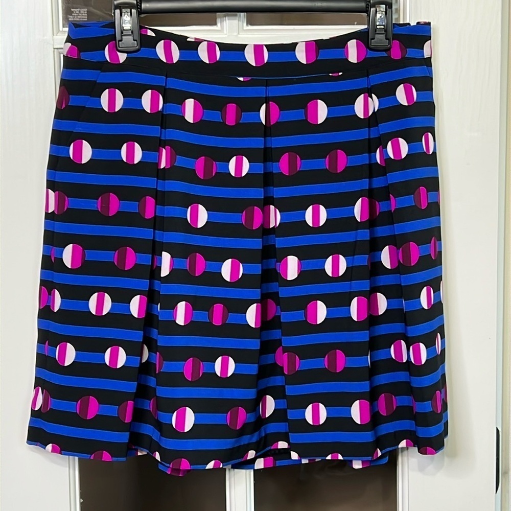 CYNTHIA ROWLEY Vibrant Print Box-Pleat A-Line Mini Skirt Size 10